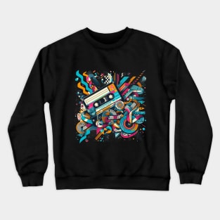 Music tape colorful design Crewneck Sweatshirt